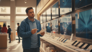 Persona evaluando si necesita comprar un nuevo dispositivo tecnológico